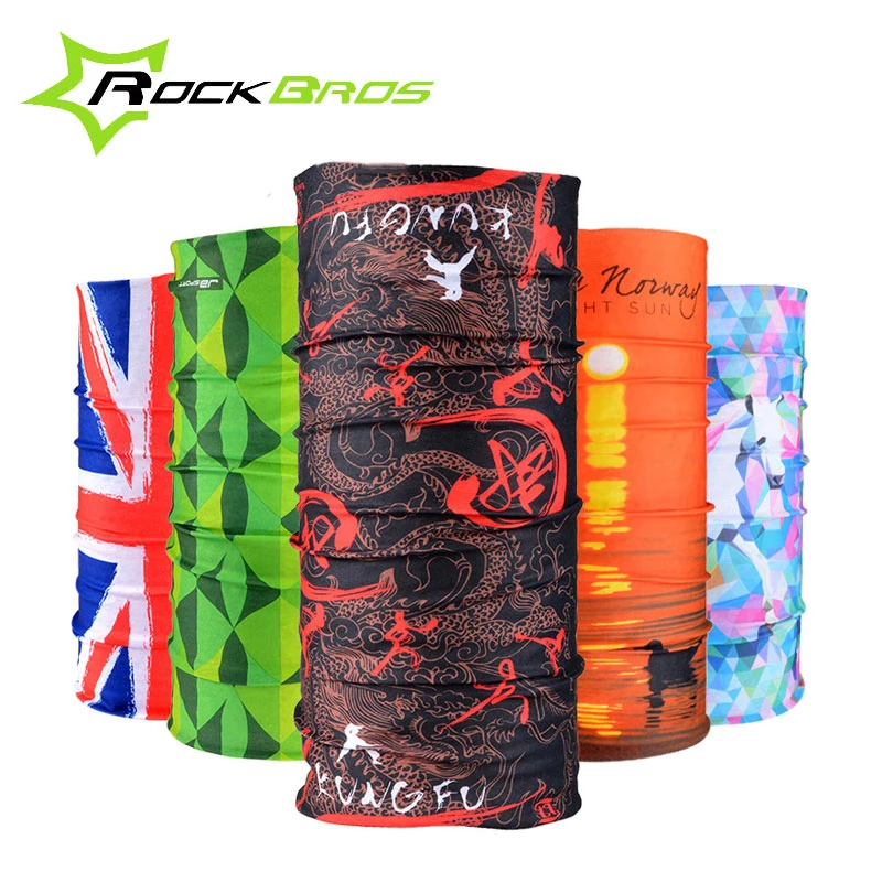 ROCKBROS تنفس الدراجات عقال يندبروف الدراجة ركوب وشاح سحري الرجال النساء الدافئة البوليستر الوجه قناع مكافحة العرق أغطية الرأس