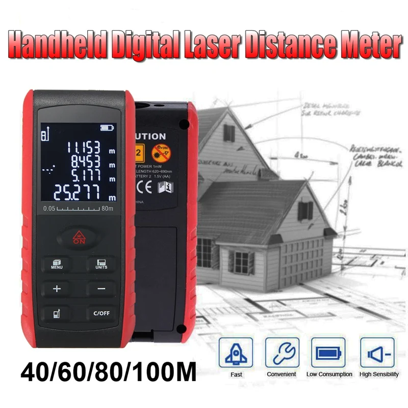 

New Arrival 2018 Laser Distance Meter 40M 60M 80M 100M Laser Range Finder Rangefinder Laser Tape Measure Ruler Roulette Measurer