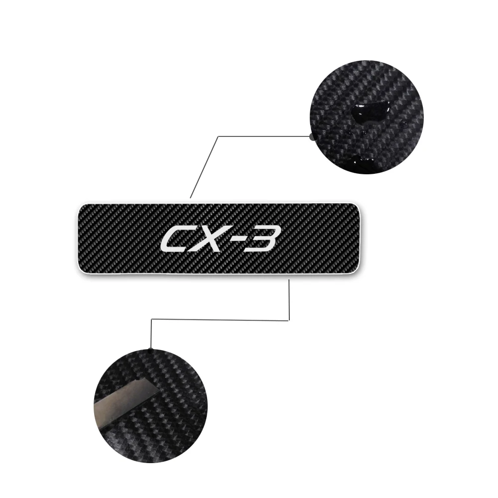 Estilo do Carro para Mazda Fibra de Carbono Etiqueta do Carro Protetor de Soleira da Porta Scuff do Peitoril da Porta Acessórios do Carro Vinil Guarda cx Cx3 Cx-3 3 8 Cheap Molduras interiores