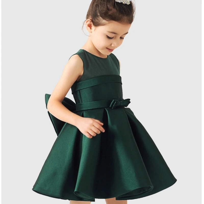 

princess dress 2016 new flower girl sleeveless dress Children's Clothing red green white color high fabric party dresses