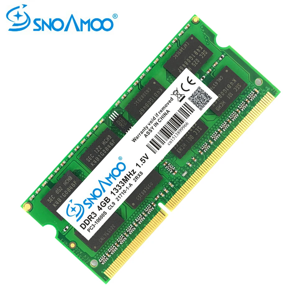 Ноутбук SNOAMOO, память DDR3, 2 ГБ, 4 Гб, 1333 МГц, 1600 МГц, PC3-10600S, 1,5 в, SO-DIMM, ОЗУ, для ноутбука, память, память для ноутбука