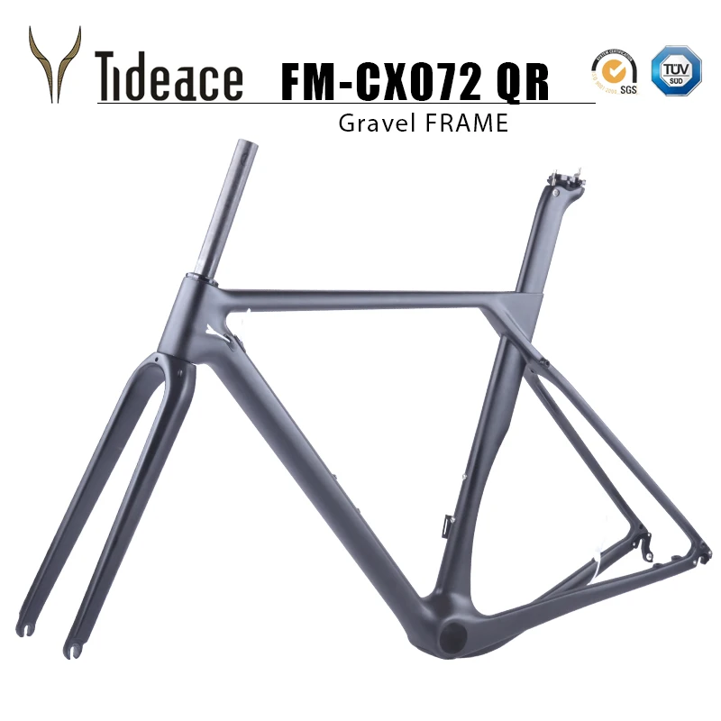 Cheap 2019 Full Carbon gravel frame Thru axle Di2 Gravel Bicycle Frame Disc Bike axle 142*12 or 135*9 XS/S/M/L/XL 1