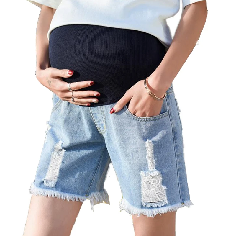 

Size M-4XL Thin Loose Pregnant Shorts Denim Shorts Elastic Waist Pregnancy Shorts pantalones embarazada Pregnant Clothes premama