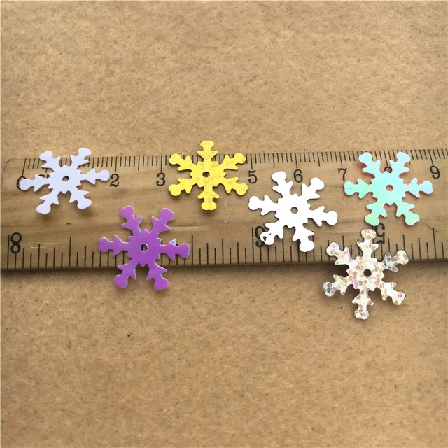 400PCS 19mm Snowflake Sequins Paillette Sewing Christmas Sequin  Embellishment Findings wedding Decoration Clothes Accessories