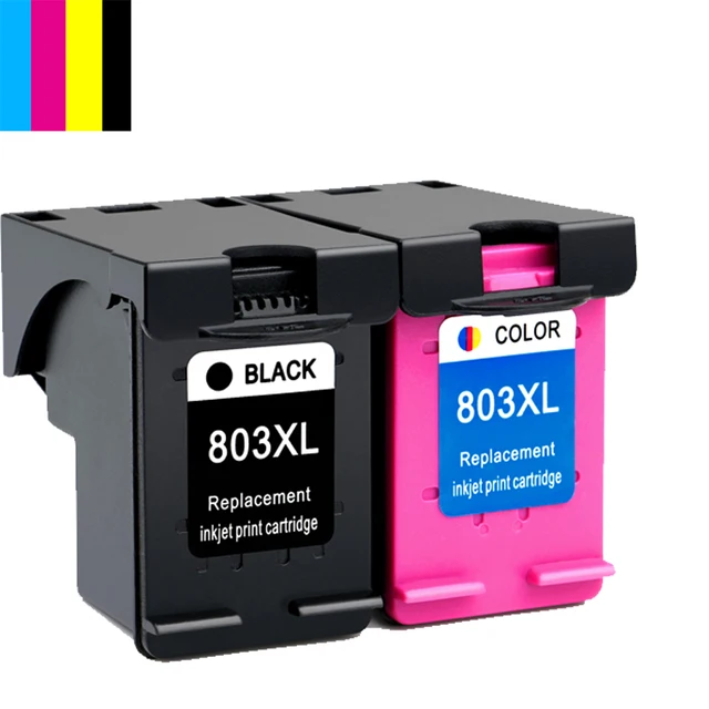 2PK BK & Tri color 803XL 803 ink cartridge for HP Deskjet 1112 2132 1111 2131 printer cheap ink