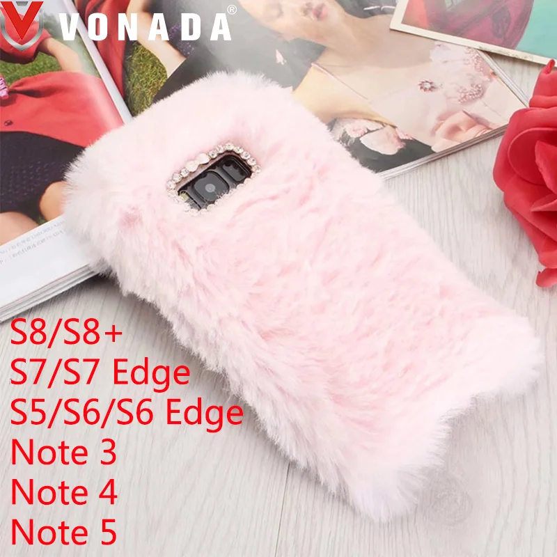 Vonada Fluffy Case for Samsung Galaxy S5 S6 Edge S7 Edge S8 Plus Note 3