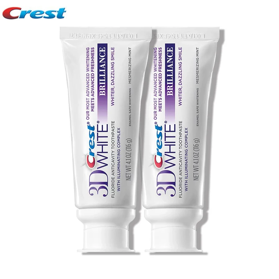 Crest 3D White Brilliance Toothpaste Fluoride Anticavity Tooth Paste DeepClean Oral Hygiene Safe Dental Teeth Whitening 116gx2pc
