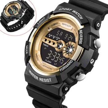 

Men Digital Wristwatches Stainless Steel LED Date Alarm Waterproof Watches Sports Army Quartz Watch