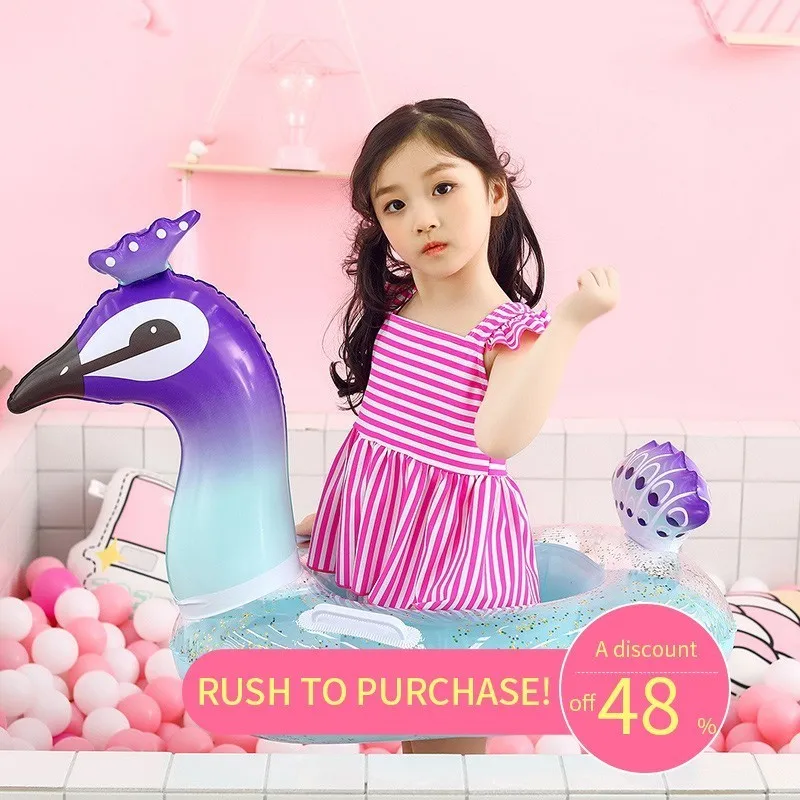 

New Cartoon Paillette Rose Gold Inflatable Flamingo Unicorn Seat Swimming Circle Children Baby Unicorn Swimming Pool For Kids