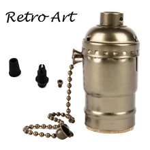 Старинный держатель лампы Эдисона/патрон с выключателем на молнии E27 110 V-240 V