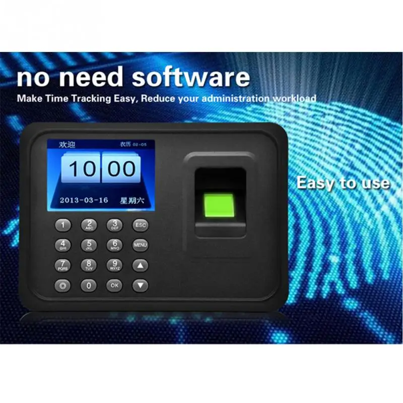 

Biometric Fingerprint Attendance Machine Time Recorder Employee Recognition Device Electronic English Korean Chinese Machine