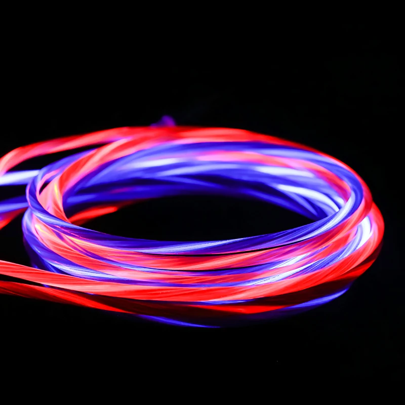 

EBL 2M mini Light Up USB Cable for type-c flowing light usb extension cable soft PVC charging data cable