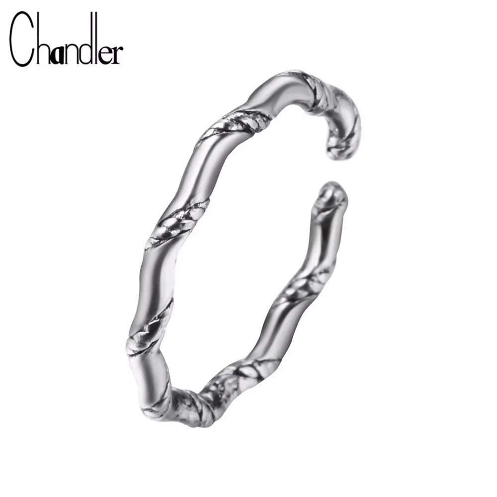 

Chandler Twist Ring Mother's Day Gift Vintage Genuine 925 Sterling Silver Cuff Rings For Women Twisted Spiral Women Finger Bague
