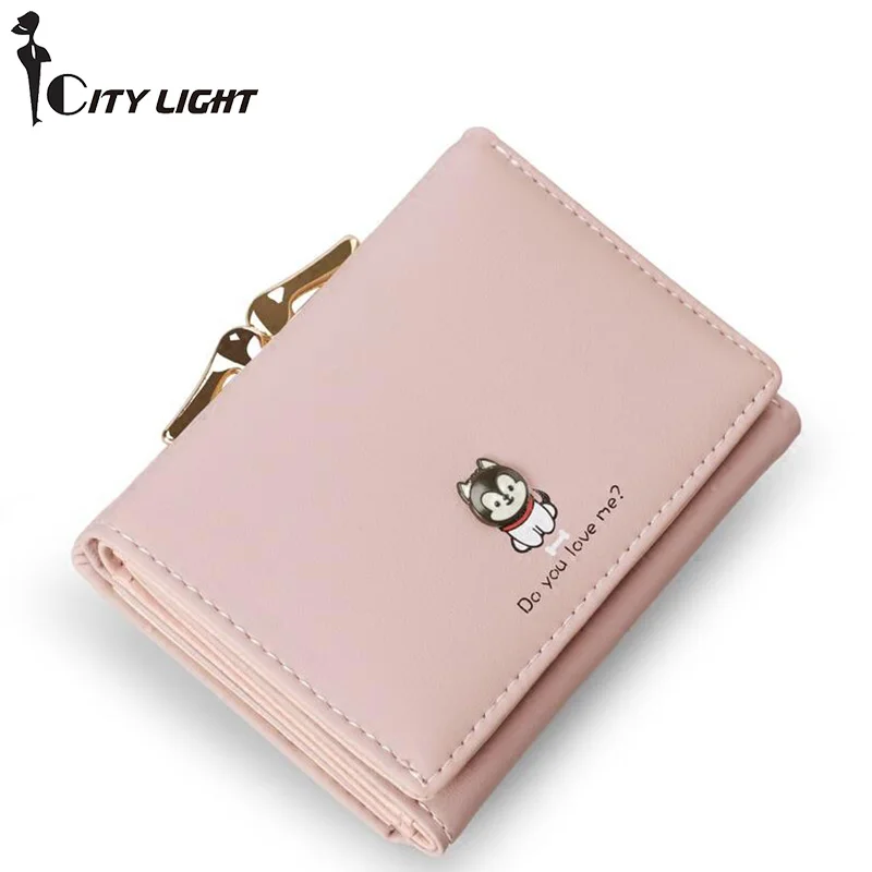 

New fashion women wallets short design high capacity three fold small wallet lady wallet coin purse