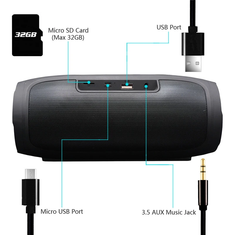 HOPESTAR H14 Charge3 Bluetooth динамик открытый беспроводной портативный сабвуфер бас звук PowerBank Громкий динамик для смартфона