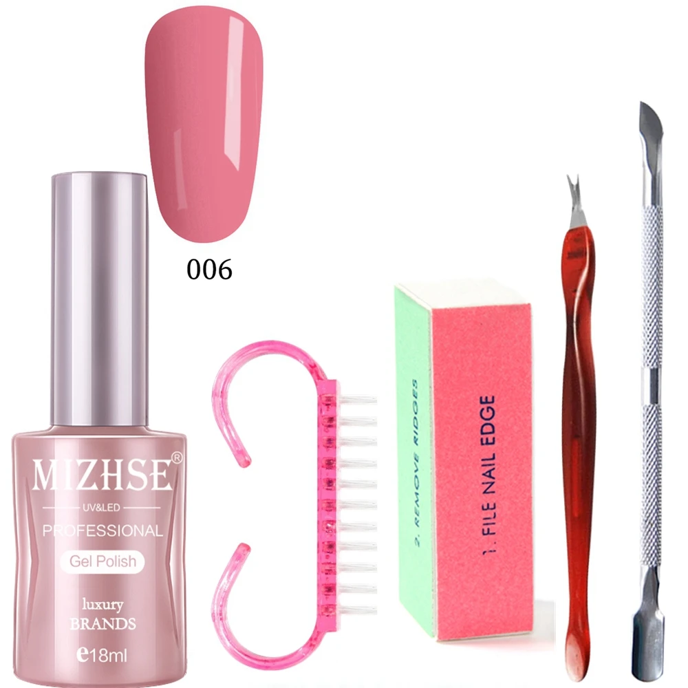 MIZHSE УФ-гель для ногтей Nail Kit наборы для ногтей 4 инструменты для индивидуальных косметических средств 18 мл набор для гелевого маникюра кисть, полировщик кутикулы удаление омертвевшей кожи вилка - Цвет: BBF006