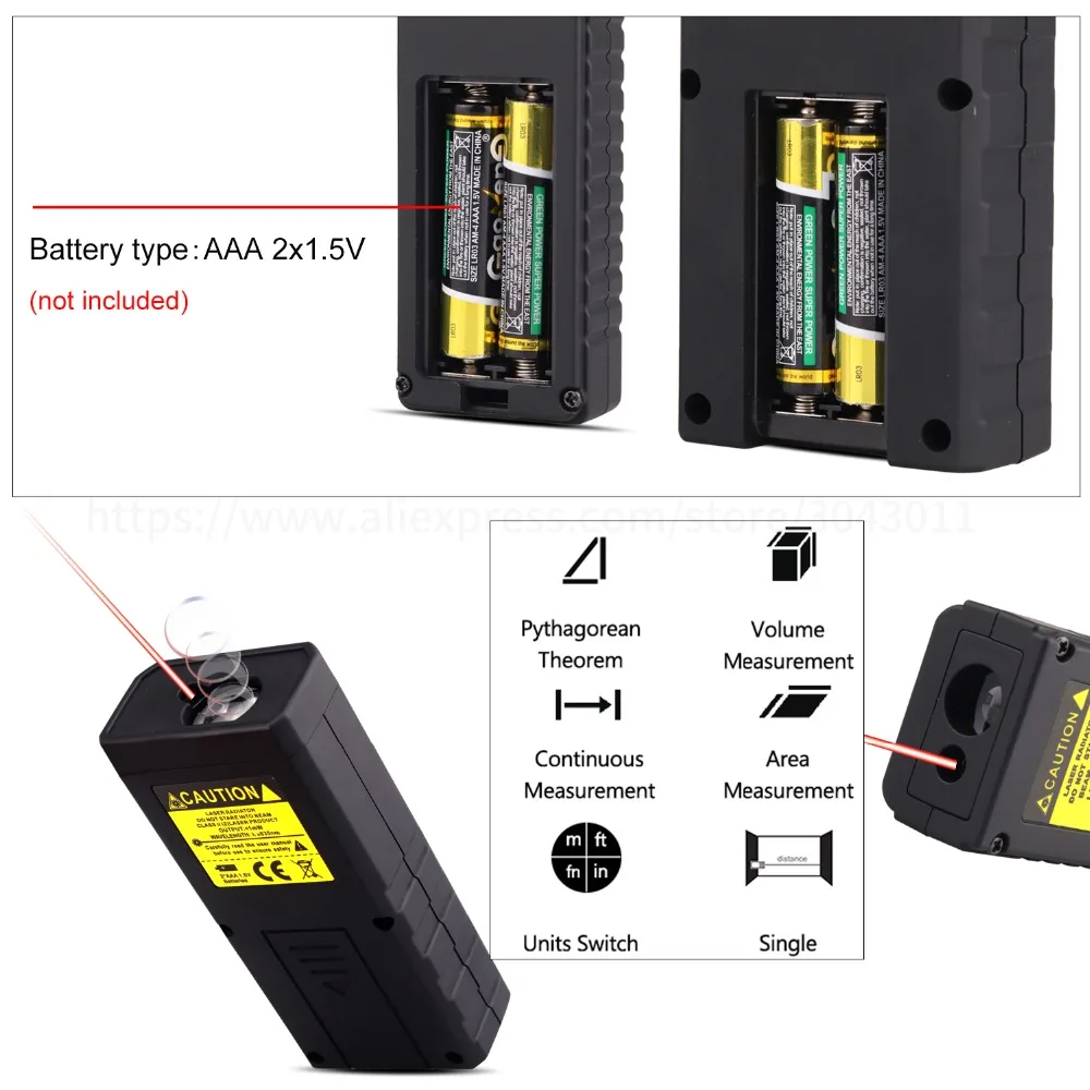 Laser Rangefinders Area/Volume/Distance/Pythagoras Digital Laser Distance Measure Meter 40M 60M 80M 100M 120M 150M Laser Rangefinders Area/Volume/Distance/Pythagoras Digital Laser Distance Measure Meter 40M 60M 80M 100M 120M 150M