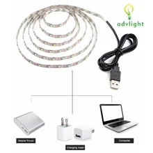 USB Led Strip 5V IP65 Waterproof light SMD3528 50cm 1m 2m 3m 4m 5m Pink Green