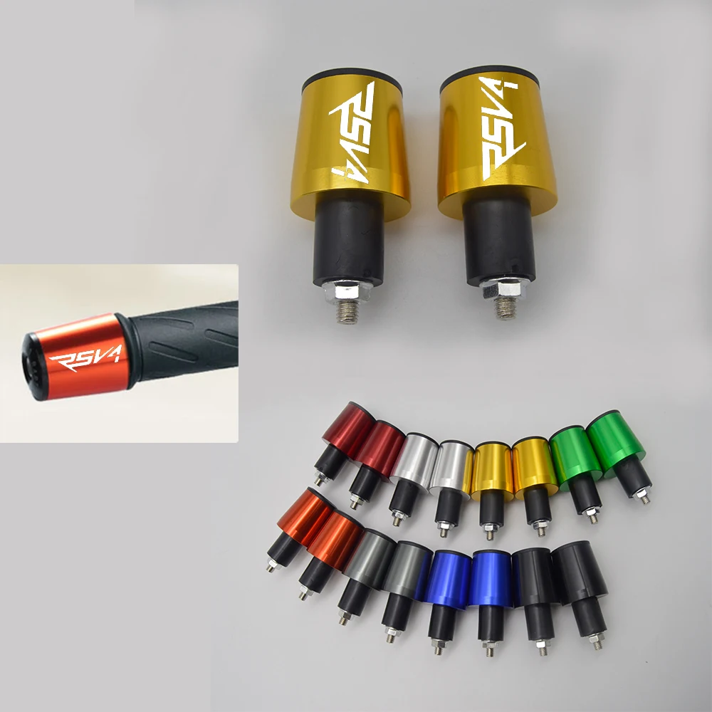

CNC 22MM Handlebar Grips Handle Bar Cap End Plugs for Aprilia RSV4 2009-2016 with Logo(RSV4)