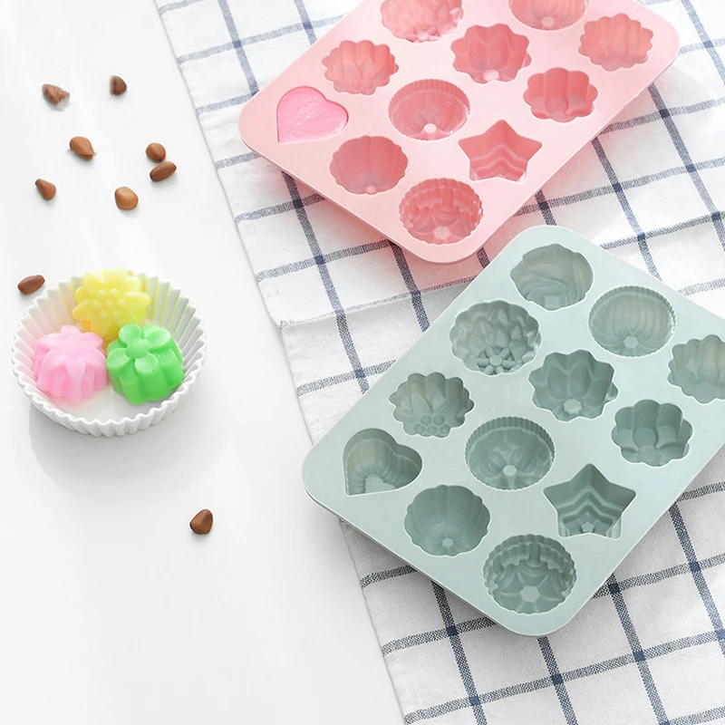 12 различных цветов силиконовые формы для пирожных 3d силиконовые формы для шоколада торт декоративные приборы DIY Жаростойкие приспособления для кухни