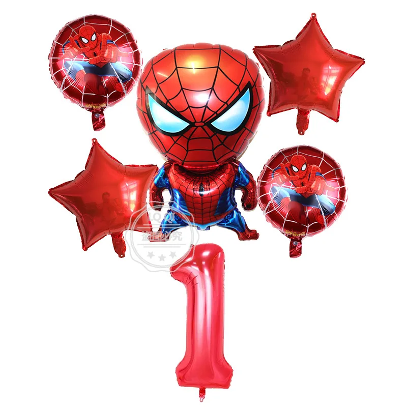 

6pcs Super Hero Spiderman Avengers Batman Foil Balloon Children Birthday Party Supplies 30Inch Number Balloon Baby Superman Toys
