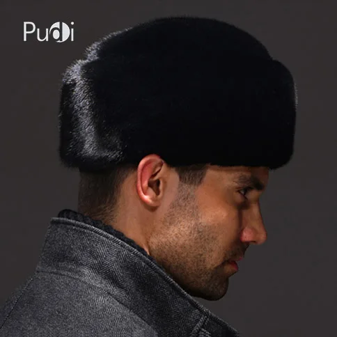 HM034 настоящая норковая шапка зимняя русская Мужская теплая шапка цельная норковая меховая шапка
