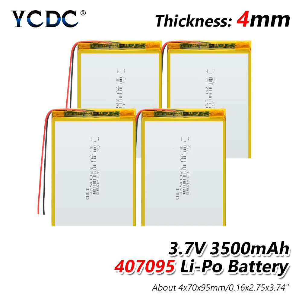 Перезаряжаемая батарея 3,7 v 407095 3500mAh литий-ионная полимерная батарея с печатной платой для камеры power Bank gps Tablet DVD PAD MID