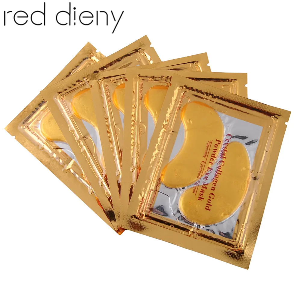 Лидер продаж новинка 5 пар Золотая маска для глаз с кристаллами коллагена патчи