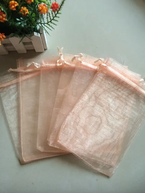 200 шт. персик Цвет 13x18 см рождественские пакеты для свадебных подарков ювелирных изделий мешки для упаковки подарков на выбор мешочки
