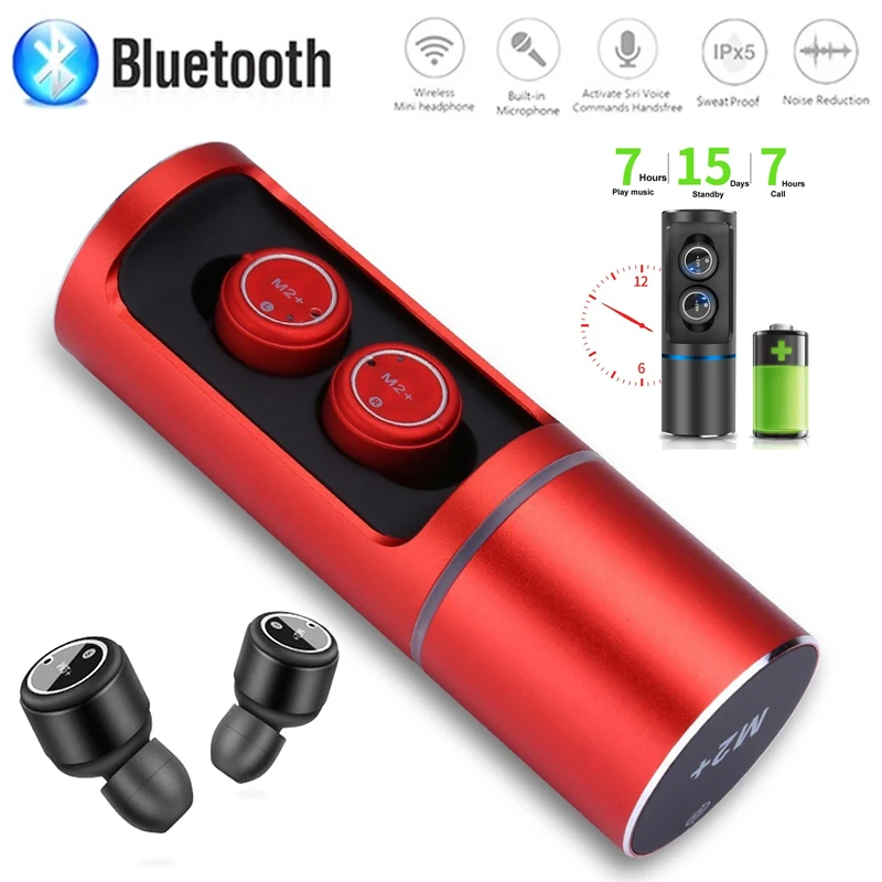 

15M Invisible Earphones Wireless Bluetooth Headphone Stereo Earset Music Portable for iPhone Noise Reduction Mini