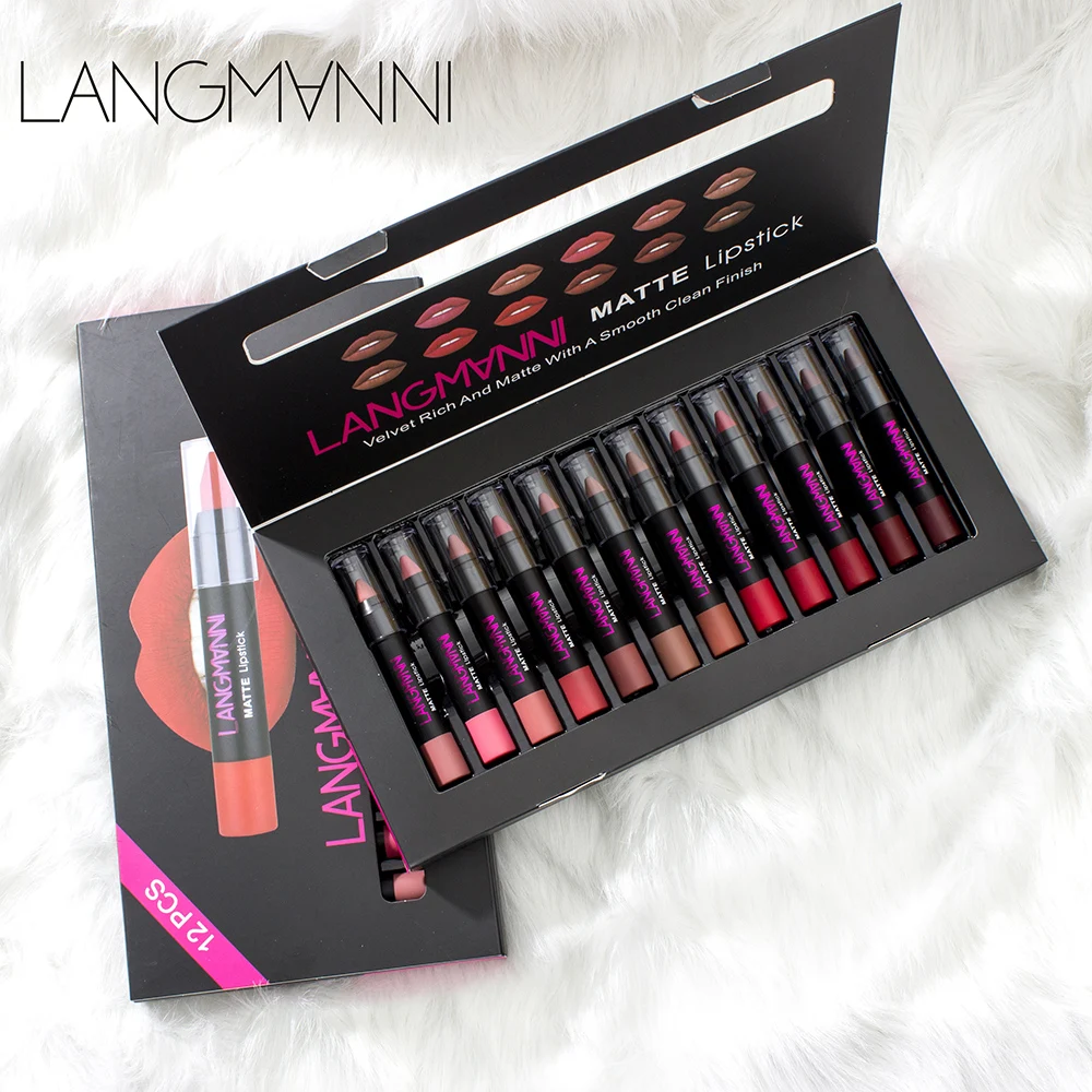 

1PC Matte Lipstick Lips Makeup Cosmetics Waterproof Pintalabios Batom Matte Lip Gloss Rouge a Levre Labial at Random Color