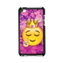 Funny Queen Emoji High Quality Fashion UV Black Bag Case For iPod 4