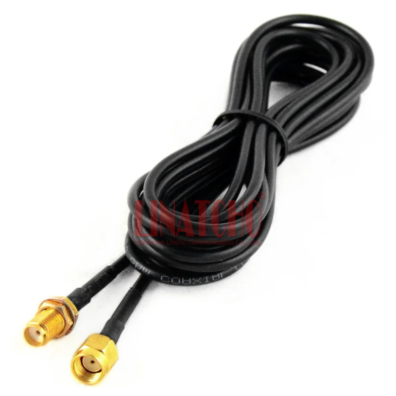 

3 meters coaxial rg174 antenna extension cable jumper cable SMA Female to rp SMA male Connectors