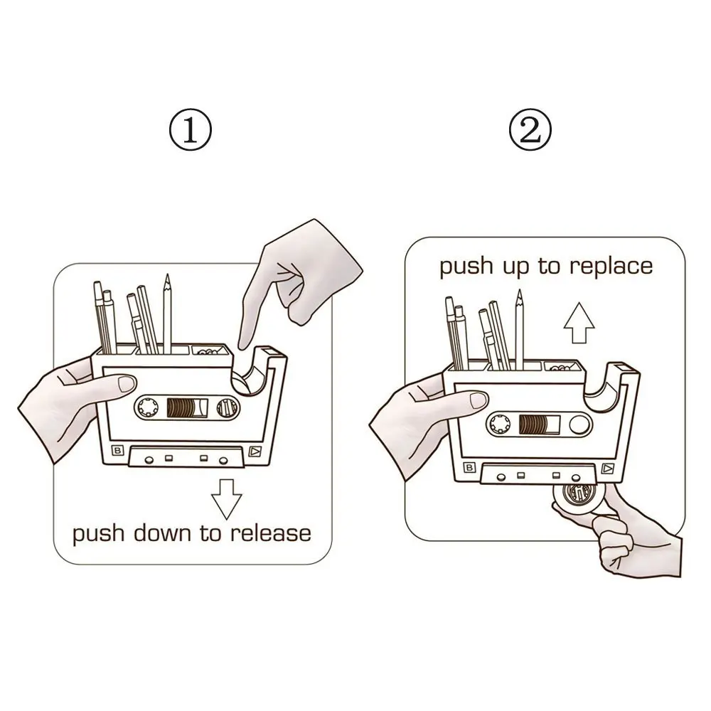 2 в 1 Кассетная Лента Диспенсер ручка держатель Ваза Карандаш горшок канцелярский стол аккуратный контейнер Офис Канцелярские