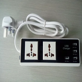 

Power Strip 4 Port USB 2AC Outlet Outlets USB Wall Socket Smart Extension Plug Socket Power Button Surge Protector