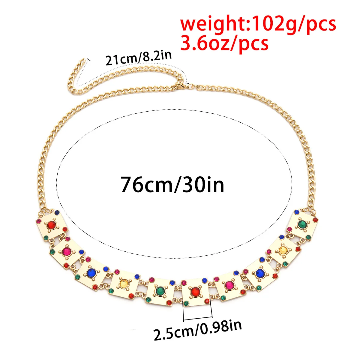 Модный женский квадратный ремень с золотой цепочкой, женские цветные камни, стразы, Золотое Платье, металлический пояс для джинсов 146