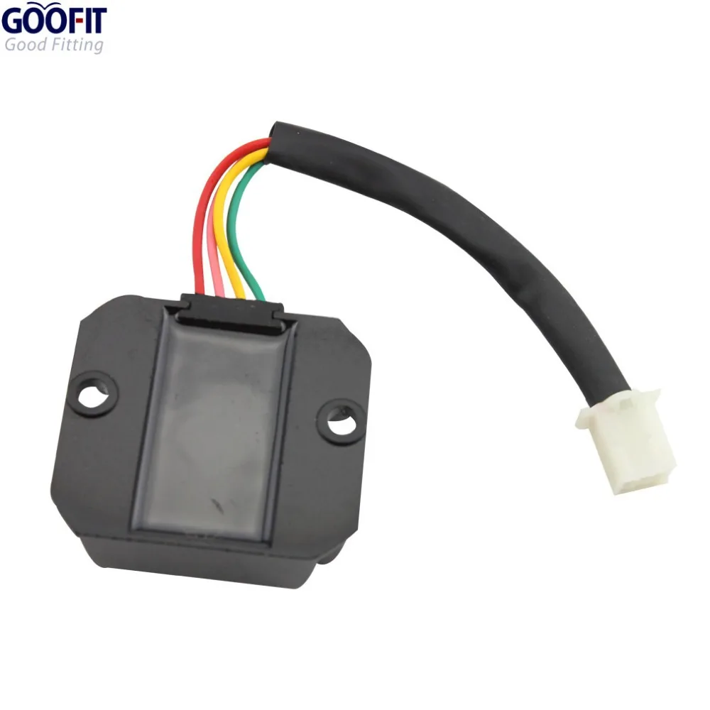 

GOOFIT 4 Wire Voltage Regulator for CG 125cc 200cc 250cc and GY6 50cc- 150cc ATV Dirt Bike Go Kart Moped and Scooter H055-003