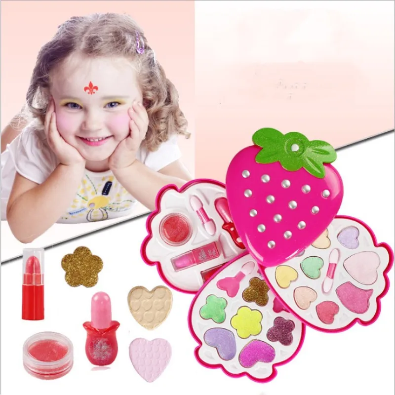 

Safty Kids Pretend Play Beauty Make up Toys DIY Washable Cosmetics Kit Toys Lipstick Eye Shadow Blusher Pretend Toy Non-toxic