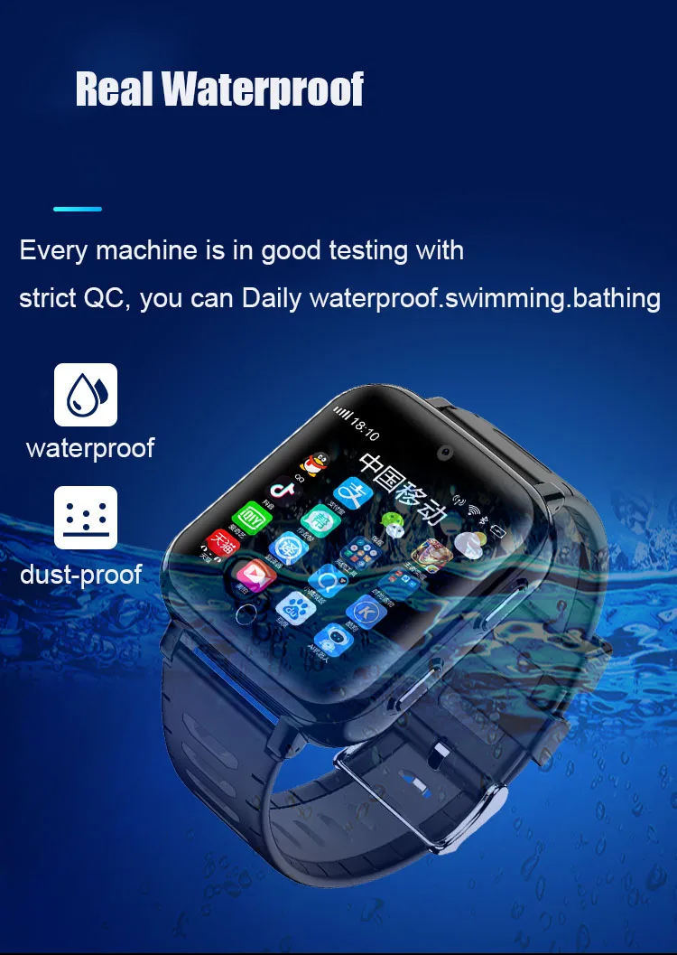 ip68 Водонепроницаемые часы gps умные часы мужские 4G LTE wifi умные часы смартфон android ios часы Поддержка загрузки приложения