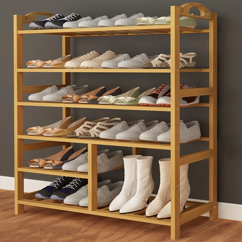 Bamboo Wood Shoe Rack Entryway Shoe Shelf Storage Organizer Plant