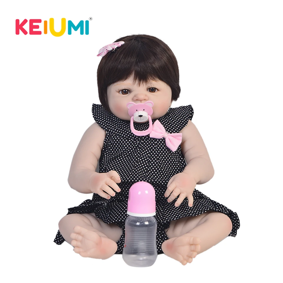

Lovely 23' 57 cm Reborn Baby Girl Full Silicone Body Reborn Dolls Realistic like Kids Playmate Baby Toys Girl Birthday Gifts