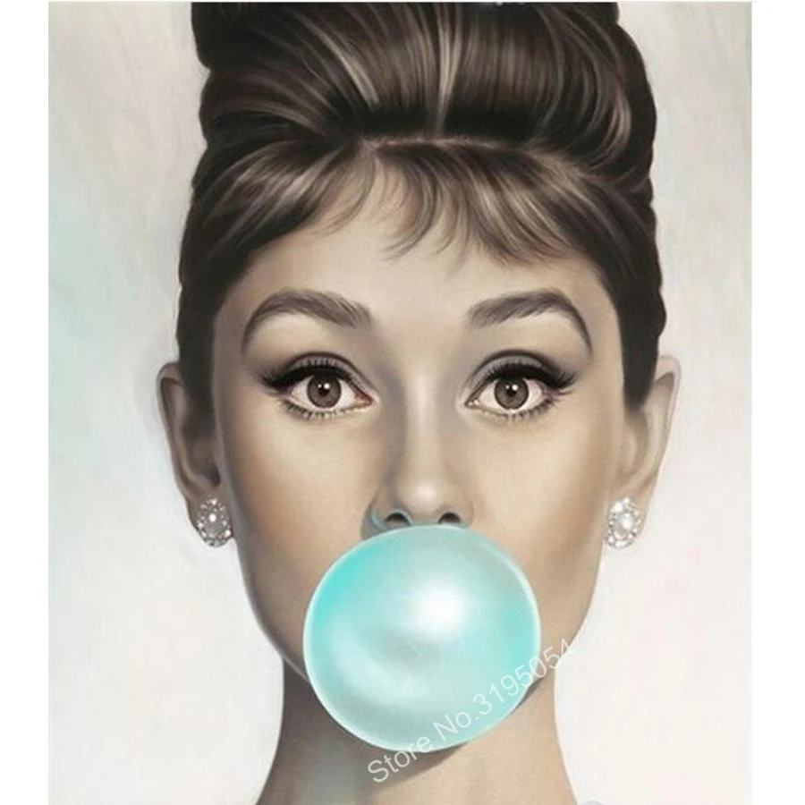 

5D DIY diamond embroidery Audrey Hepburn canvas,full diamond painting Cross Stitch Rhinestone mosaic home decoration Christmas
