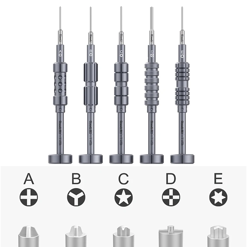 QIANLI 3D металлическая Прецизионная отвертка 0,8 1,5 0,6 T2 с намагниченным антикоррозийным противоскользящим инструментом для ремонта iPhone - Цвет: screwdriver ABCDE