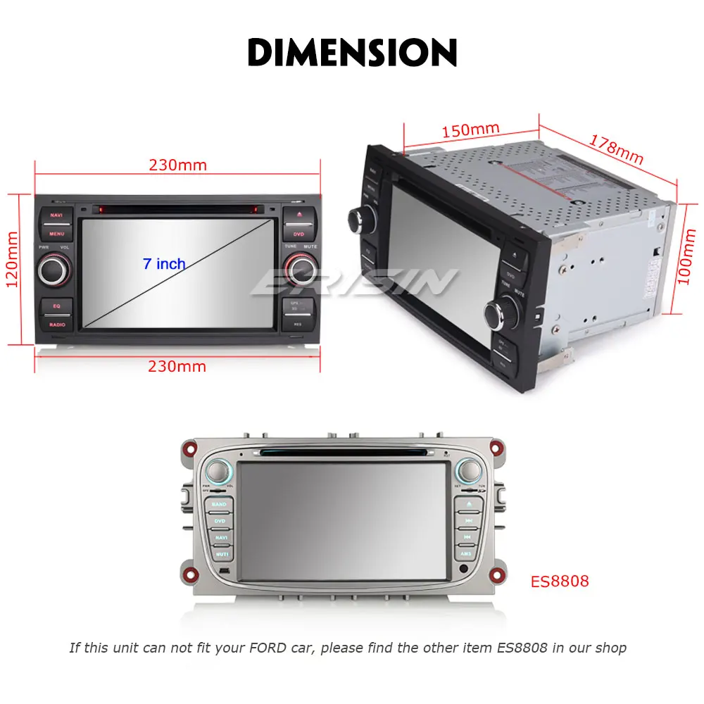 Perfect Erisin ES8831FB 7" Android 8.0 Octa core 4G RAM Car DVD GPS Radio DVR DAB+ DVD for Frod Transit Focus Fiesta Kuga 4 Perfect Erisin ES8831FB 7" Android 8.0 Octa core 4G RAM Car DVD GPS Radio DVR DAB+ DVD for Frod Transit Focus Fiesta Kuga 4