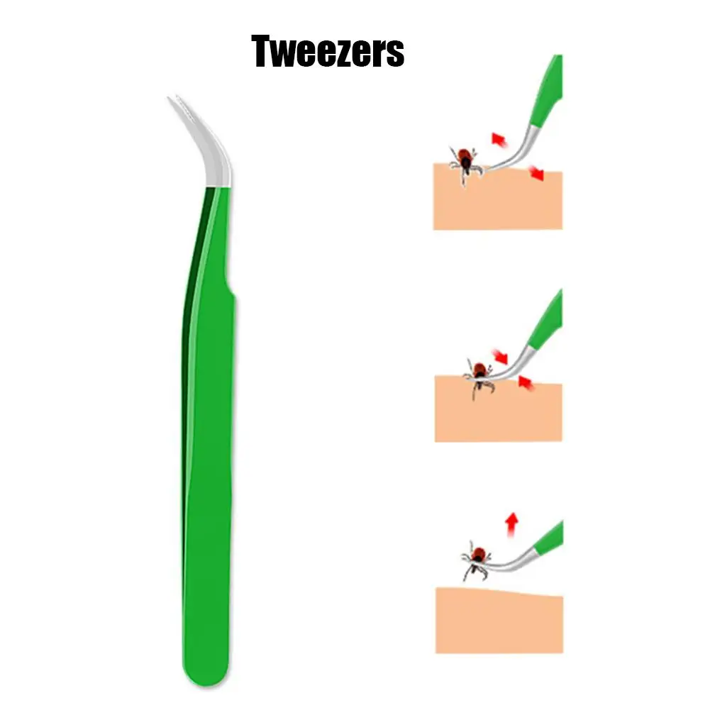 

2PCS Flea Remover Tick Removal Tool Stainless Steel Professional Tick Flea Tweezers Cleaning Tool Remove Mites Ticks For Dog Cat