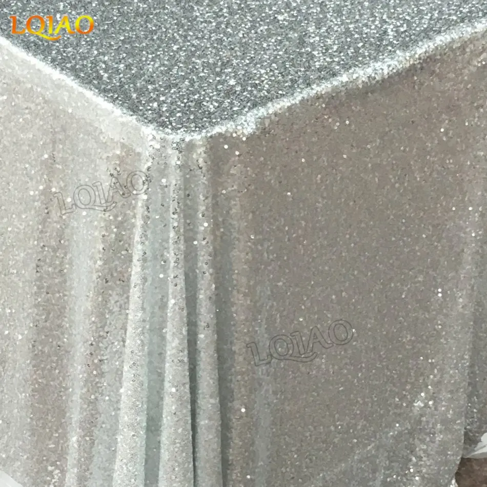 silver sequin rectangle tablecloth-003