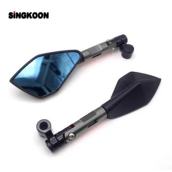

8 10mm universal cnc motorcycle mirrors Blue Lens Rearview Side Mirror FOR Yamaha Honda Kawasaki Suzuki Benelli Ducati KTM Bajaj