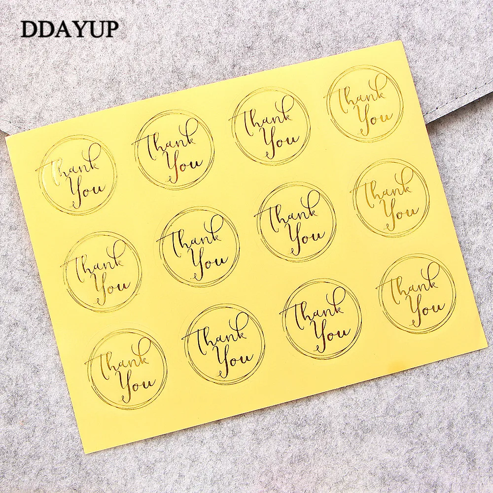 120Pcs/Lot Round Transparent Design Thank You Seal Stickers DIY Deco Gift Sticker Label Stationery Supplies