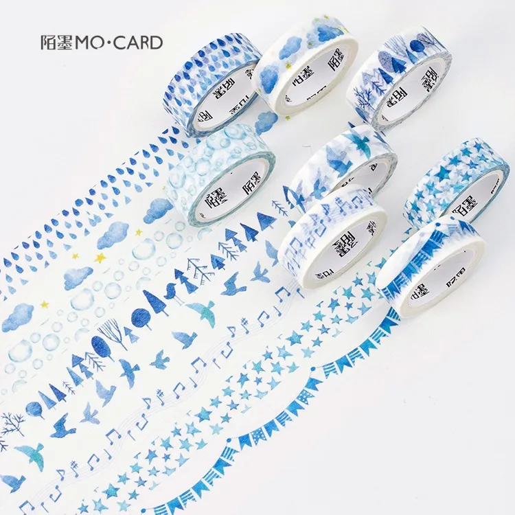 

Cute Blue Flags Notes Forest Clouds Animal Decorative Washi Tape Masking Tape DIY Scrapbooking Journal School Office Supply Gift