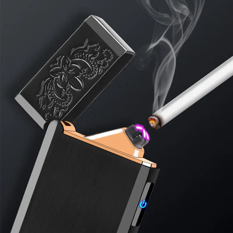 Двухдуговая Электронная зажигалка USB светодиодный индикатор заряда батареи